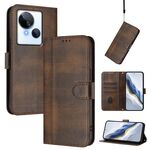 Custodia in pelle retrò con fibbia a giunzione per Tecno Spark 10 5G (marrone)