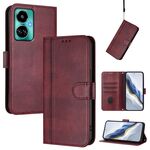 Custodia in pelle retrò con fibbia a giunzione per Tecno Camon 19/19 Pro 5G (rosso vino)