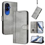Custodia in pelle retrò con fibbia a giunzione per Tecno Pova 4 Pro (grigio)