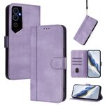 Custodia per telefono in pelle retrò con fibbia a 2 linee per Tecno Pova Neo (viola)