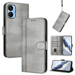 Custodia per telefono in pelle retrò con fibbia a giunzione lineare per Tecno Spark 9 Pro / 9T (grigio)