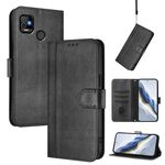Custodia in pelle retrò con fibbia a 5 linee per Tecno Pop (nera)