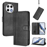 Custodia in pelle retrò con fibbia a giunzione per Tecno Spark 30 Pro 4G (nera)