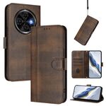 Custodia in pelle retrò con fibbia a giunzione per Tecno Spark 30C 4G (marrone)
