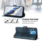 Custodia per telefono in pelle retrò con fibbia a 9 linee per Tecno Spark Go 2022 / 8C / (blu scuro)