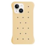 Custodia antiurto per iPhone 14 Plus in PC con fori di dissipazione del calore, tinta unita (giallo)