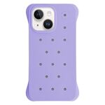 Custodia antiurto per iPhone 14 Plus in PC con fori di dissipazione del calore, tinta unita (viola)