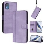 Custodia per telefono in pelle retrò con fibbia a giunzione per Nokia C02 (viola)