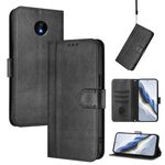 Custodia per telefono in pelle retrò con fibbia a giunzione per Nokia C10 / C20 (nera)