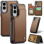 Custodia antifurto RFID con slot per schede CaseMe C22 per Samsung Galaxy S25 Edge 5G (marrone)