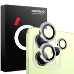 Per Xiaomi Redmi Note 14 4G 164,84 mm NORTHJO Pellicola protettiva per obiettivo della fotocamera con anello in metallo CD in vetro temperato (argento)