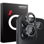 Per Xiaomi Redmi Note 14 5G NORTHJO Pellicola protettiva per obiettivo della fotocamera con anello in metallo CD in vetro temperato (nero)