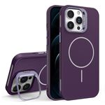 Custodia per iPhone 12 Pro con supporto per obiettivo in silicone organico MagSafe (viola)