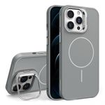 Custodia per iPhone 12 Pro con supporto per obiettivo in silicone organico MagSafe (grigio)