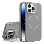 Custodia per iPhone 14 Pro con supporto per obiettivo in silicone organico MagSafe (grigio)