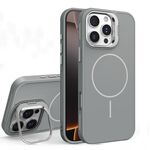 Custodia per iPhone 16 Pro con supporto per obiettivo in silicone organico MagSafe (grigio)