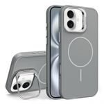 Custodia per iPhone 16 Plus con supporto per obiettivo in silicone organico MagSafe (grigio)