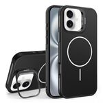 Custodia per iPhone 16 Plus con supporto per obiettivo in silicone organico MagSafe (nero)