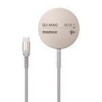 MOMAX UD32L Q2.Mag Caricabatterie wireless magnetico portatile Qi2 da 15 W (oro titanio)
