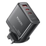 Yesido YC95 PD100W Caricabatterie rapido GaN a tre porte USB-C e USB-A, spina: spina UK (nero)