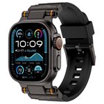 Cinturino in silicone Explorer con connettore metallico per Apple Watch 42/44/45/46/49 mm (nero)