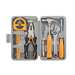 Set di attrezzi manuali per riparazioni multifunzionali, ferramenta per la casa, stile: 19 pezzi/set, giallo.
