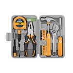 Set di attrezzi manuali per riparazioni multifunzionali, ferramenta per la casa, stile: 20 pezzi/set, giallo.