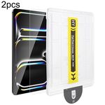 Per iPad Pro 11 2024 2 pezzi Pellicola in vetro temperato HD antipolvere facile da installare