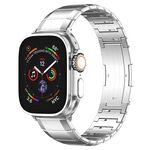 Cinturino per Apple Watch 46mm / 49mm / 45mm / 44mm con fibbia in titanio puro a un perno (argento)