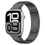 Cinturino per Apple Watch 42mm / 41mm / 40mm / 38mm con fibbia in titanio puro a un perno (nero)