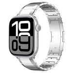Cinturino per Apple Watch 42mm / 41mm / 40mm / 38mm con fibbia in titanio puro a un perno (argento)