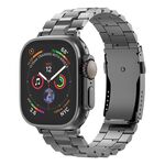 Cinturino in titanio staccabile con fibbia a forma di tartaruga a T per Apple Watch da 46 mm / 49 mm / 45 mm / 44 mm (grigio)