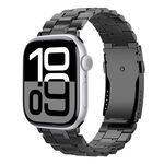Cinturino in titanio staccabile con fibbia a forma di tartaruga a T per Apple Watch da 42 mm / 41 mm / 40 mm / 38 mm (nero)