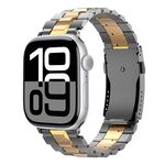 Cinturino in titanio staccabile con fibbia a forma di tartaruga a T per Apple Watch da 42 mm / 41 mm / 40 mm / 38 mm (grigio oro)