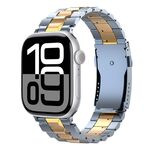 Cinturino in titanio staccabile con fibbia a forma di tartaruga a T per Apple Watch da 42 mm / 41 mm / 40 mm / 38 mm (blu/oro)