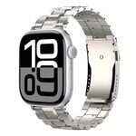 Cinturino in titanio staccabile con fibbia a forma di tartaruga a T per Apple Watch da 42 mm / 41 mm / 40 mm / 38 mm (titanio)