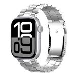 Cinturino in titanio staccabile con fibbia a forma di tartaruga a T per Apple Watch da 42 mm / 41 mm / 40 mm / 38 mm (argento)