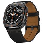 Cinturino in pelle Crazy Horse per Samsung Galaxy Watch Ultra 47mm (nero + fibbia nera)