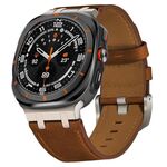 Cinturino in pelle Crazy Horse per Samsung Galaxy Watch Ultra 47mm (rosso-marrone + fibbia in titanio)