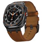 Cinturino in pelle Crazy Horse per Samsung Galaxy Watch Ultra 47mm (rosso marrone + fibbia nera)