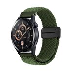 Cinturino per orologio in nylon intrecciato con fibbia magnetica da 22 mm (verde)