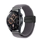 Cinturino per orologio in nylon intrecciato con fibbia magnetica da 22 mm (grigio)