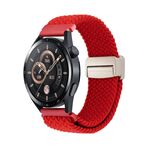 Cinturino per orologio in nylon intrecciato con fibbia magnetica da 22 mm (rosso)