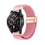 Cinturino per orologio in nylon intrecciato con fibbia magnetica da 22 mm (rosa)