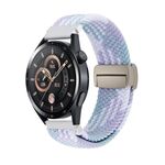 Cinturino per orologio intrecciato in nylon con fibbia magnetica da 22 mm (viola)