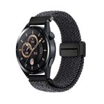 Cinturino per orologio in nylon intrecciato con fibbia magnetica da 22 mm (nero in piuma d'anatra)