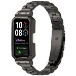 Per Huawei Band 10/10 NFC/9/9 NFC Watch Frame, cinturino in acciaio inossidabile con tre perle integrate (nero)