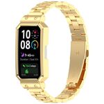 Per Huawei Band 10/10 NFC/9/9 NFC Watch Frame, cinturino in acciaio inossidabile con tre perle integrate (oro)