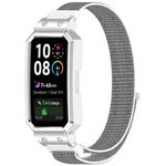 Cinturino in nylon integrato per Huawei Band 10/10 NFC/9/9 NFC Watch Frame (conchiglia + argento)
