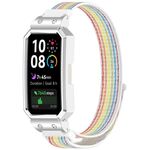 Cinturino in nylon integrato per Huawei Band 10/10 NFC/9/9 NFC Watch Frame (colorato+argento)